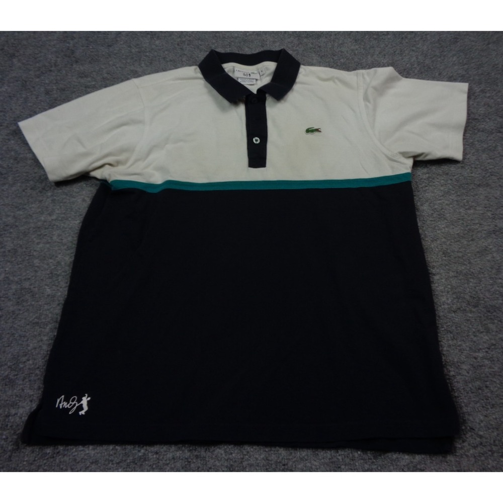 Lacoste Mens Short Sleeve Andy Roddick White Tennis Polo Shirt Size 6